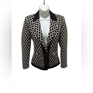 LEIFNOTES Anthropologie Delacour Polka Dot Jacket Blazer Black Size 2 Business